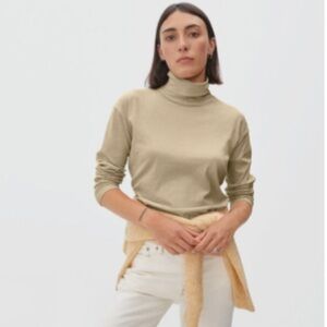 Everlane Air Turtleneck in Cashew (Medium)